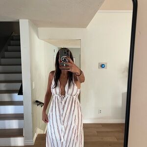 Hommage stripe maxi dress
